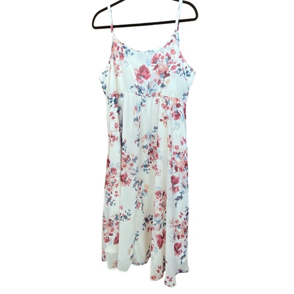 Torrid Midi Chiffon Pleated Dress Size 2x Flowy Sleeveless Floral Easter Casual - Picture 11 of 11